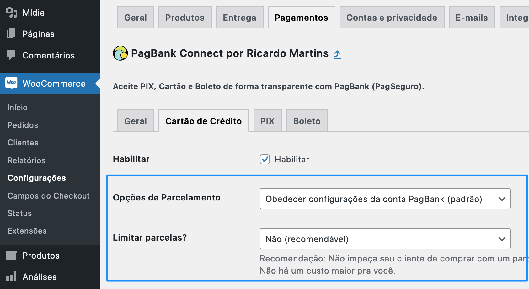 Clock_and_Configurações_do_WooCommerce_‹_PagSeguro_Teste_—_WordPress.png